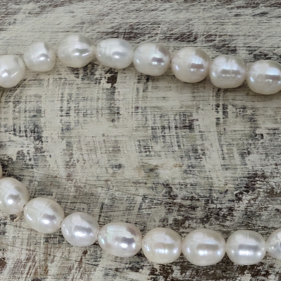 Fresh Water Pearl Monogram Gold Tone Necklace - Picture 8 of 8